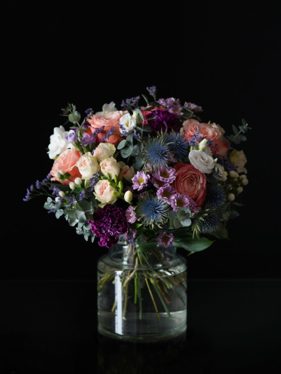 Букет «Скандинавское утро» в пёстрой гамме — Городской букет