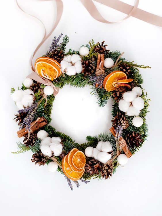 Набор «Рождественский венок» в эко-стиле — Городской букет