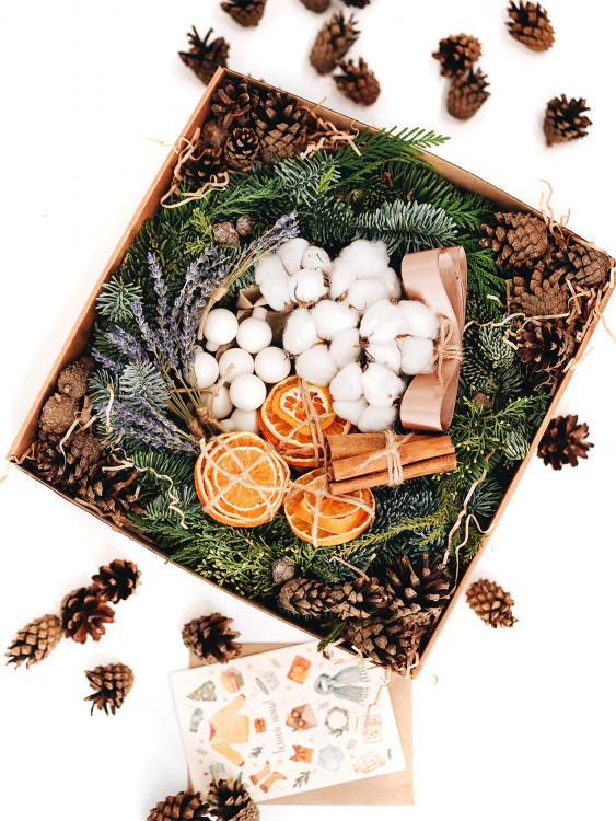 Набор «Рождественский венок» в эко-стиле — Городской букет