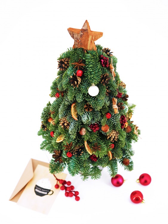 Новогодняя ёлочка «Бруни» с натуральным декором — Городской букет