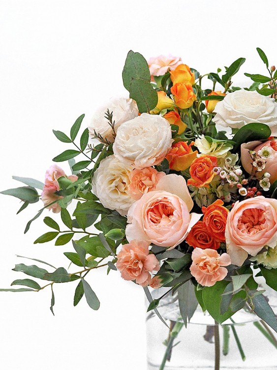 Букет «Леона» с английскими розами Дэвида Остина — Городской букет