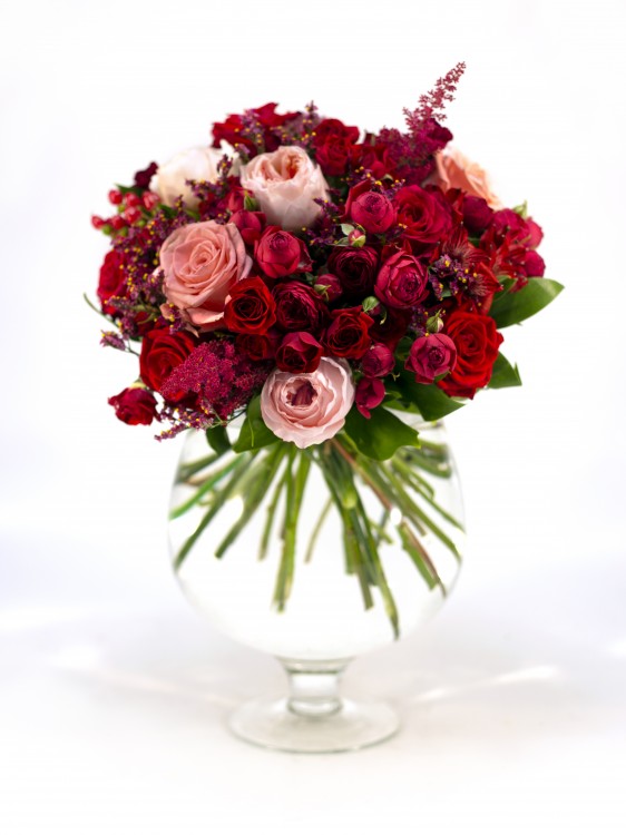 Букет «Николь» с розами Дэвида Остина/David Austin Juliet — Городской букет