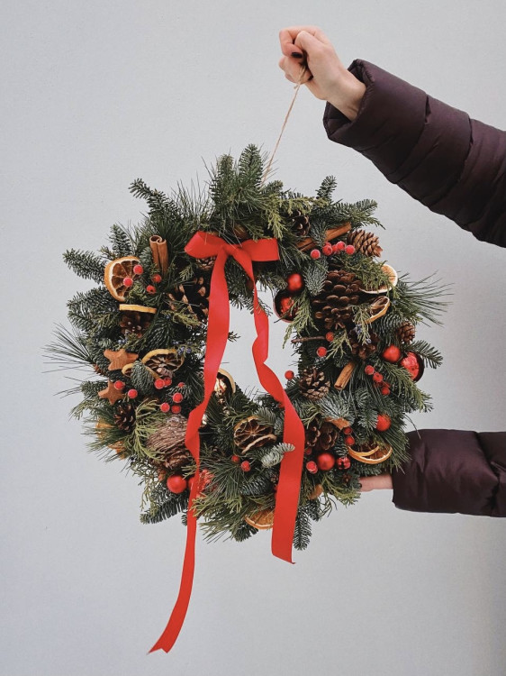 Мастер-класс «Рождественский венок» &mdash; Городской букет