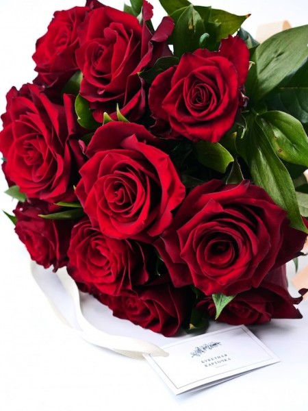 Букет «Эллай» классический с красными розами фото 3 — Городской букет