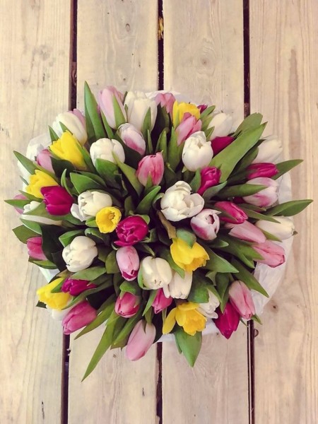 Нежное ассорти тюльпанов «Любовь с первого взгляда», от 3150 руб. фото 1 — Городской букет